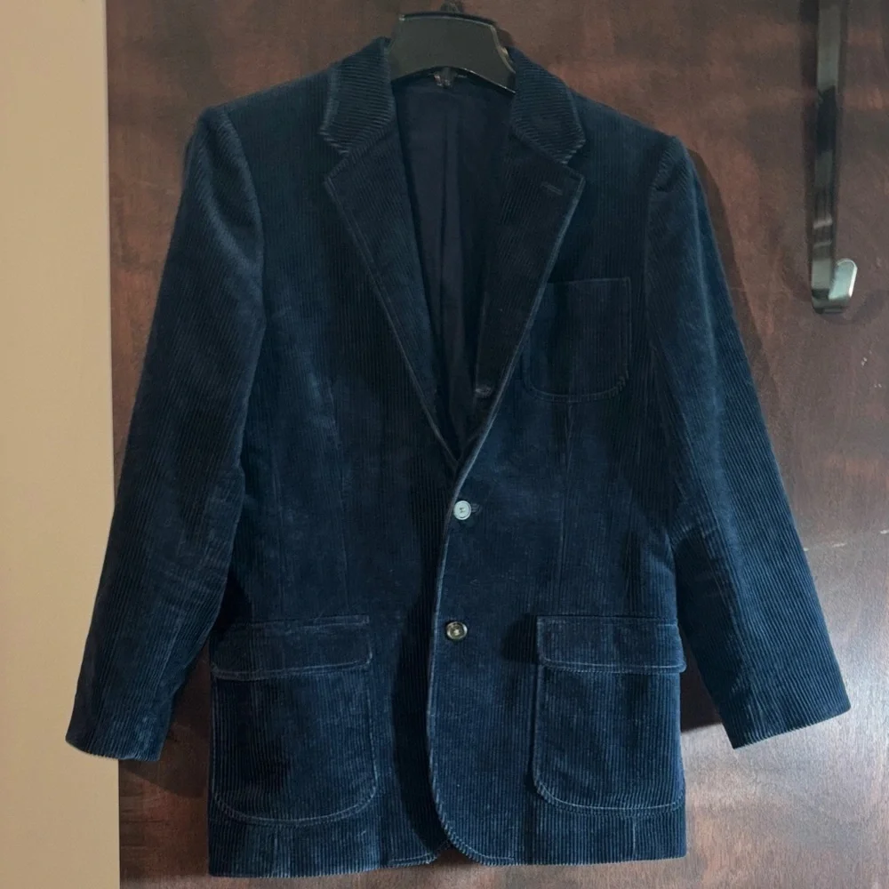 Polo by Ralph Lauren Boy Navy Corduroy Blazer Size 16-18